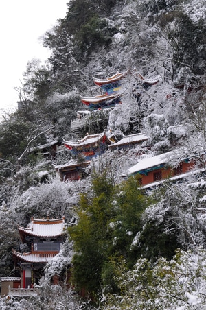 昆明-西山-雪景-你好2020-风景 图片素材