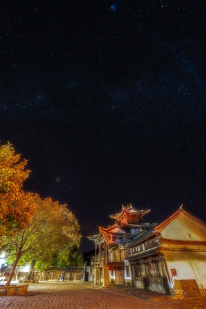 星空-云南-剑川-沙溪-古镇 图片素材