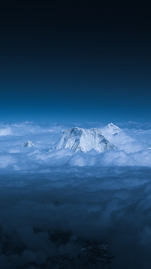 尼泊尔-喜玛拉雅-蓝调-你好2020-山 图片素材