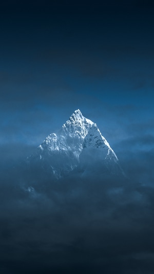 尼泊尔-博卡拉-鱼尾峰-蓝-你好2020 图片素材