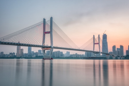 唯美-桥梁-河流-水域-城市 图片素材