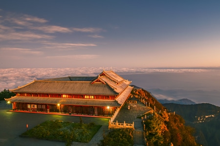 中国四川成都-峨眉山风景区-云海-云雾-摄影 图片素材