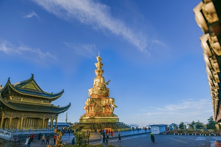 峨眉山-金顶-日出-中国四川-安静 图片素材