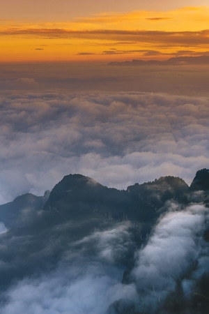 中国四川-峨眉山-峨眉山风景区-金顶-日出 图片素材