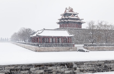 雪景-角楼-建筑-风景-角楼 图片素材