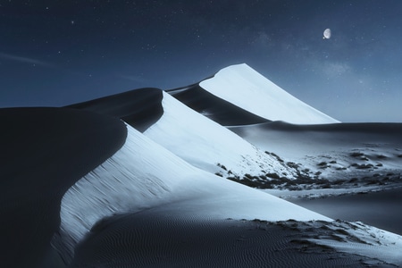 夜色-沙漠-夜空-风景-风光 图片素材
