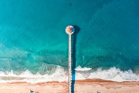 桥-天空-自然风光-曼哈顿海滩-海滩 图片素材