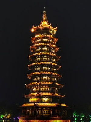 旅行-随手拍-日月双塔-塔楼-古建筑 图片素材
