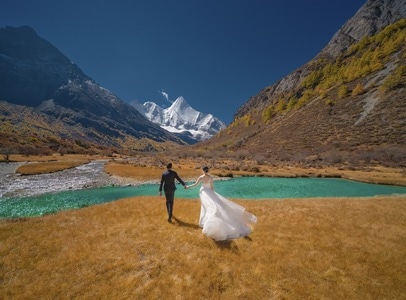 亚丁-雪山-稻城-婚纱-旅行婚纱 图片素材