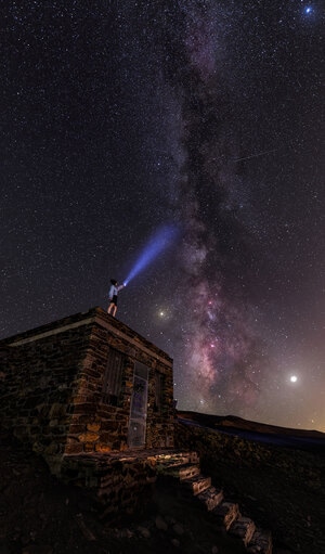 你好2020-自然-星空-银河-雪山 图片素材