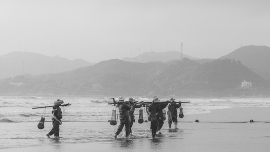 原创作品-人文纪实-清洁工-海滩-海 图片素材