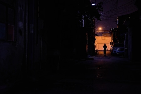 上海-人文纪实-聚光灯-夜景-街巷 图片素材