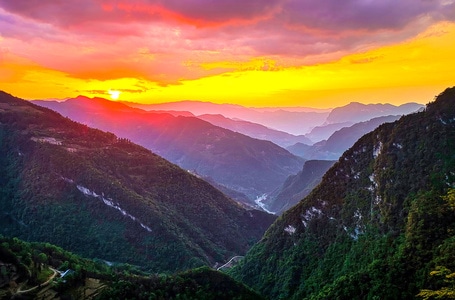 光影-手机摄影-群山-风光-夕阳 图片素材