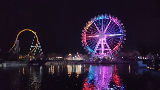 合肥-夜景-建筑-游乐设施-摩天轮 图片素材