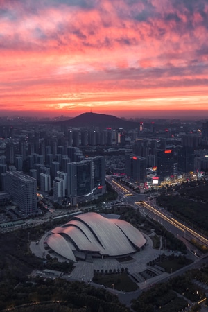 航拍-合肥-城市-夜景-建筑 图片素材