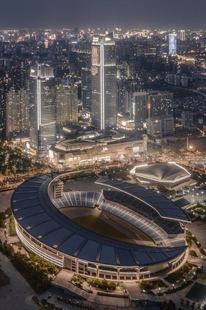 合肥-航拍-建筑-城市-夜景 图片素材