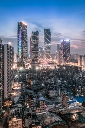 爬楼-日落-城市风光-广州-城市 图片素材