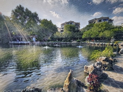 纪实-行摄-闸北公园-湖水-静安区 图片素材