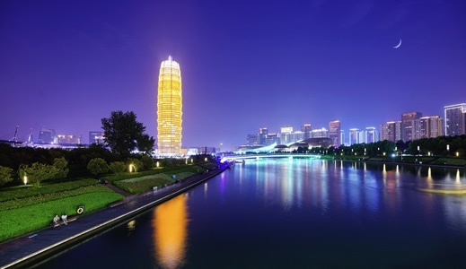 城市夜景-大玉米-郑东新区-霓虹-风景 图片素材