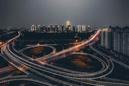 都市风景-天际线-城市夜景-夜色-桥 图片素材