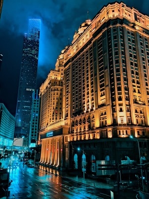 城市-手机摄影-广州-夜景-大厦 图片素材