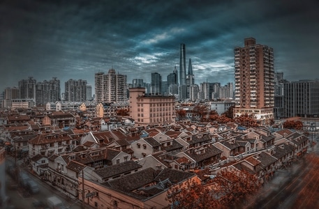 河南南路-浦西浦东一起映入眼帘-城市-城市风光-房屋 图片素材