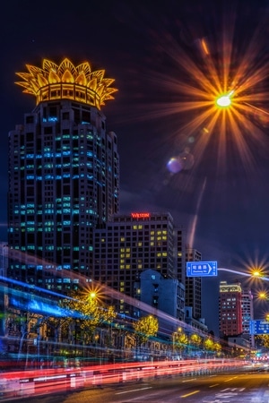 福州路-璀璨灯光-城市-城市风光-建筑 图片素材