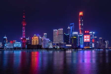 上海-为武汉加油-城市风光-城市-高楼 图片素材