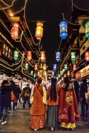 豫园城隍庙-穿越游豫园-街道-古建筑-灯笼 图片素材