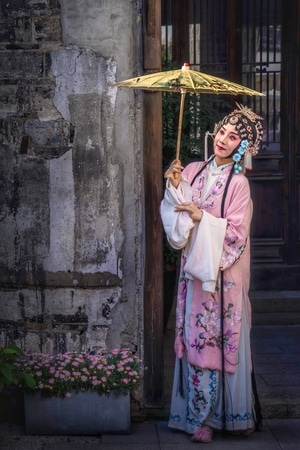 甪直古镇拍摄居屋-表演艺术-旦角-戏剧-美女 图片素材