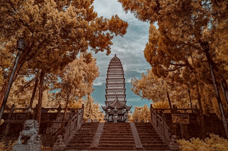 索尼-红外摄影-地标-古都-白马寺 图片素材