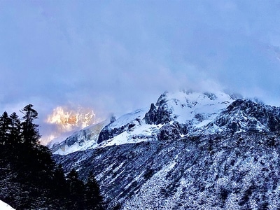 波密-雪景-西藏-波墨公路-风光 图片素材