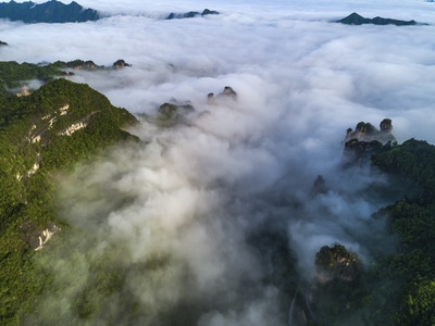 旅行-风光-环华-张家界国家森林公园-航拍 图片素材