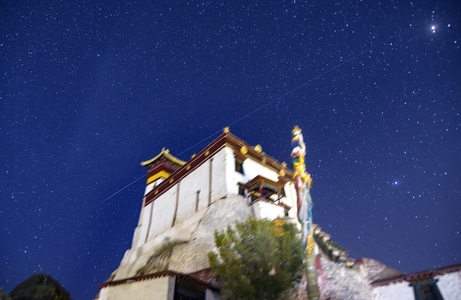 风光-旅行-雍布拉康-星空-西藏 图片素材
