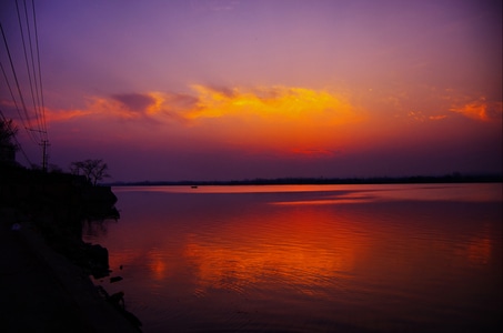 风光-旅行-汉水-夕阳-风景 图片素材