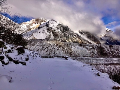 波密-雪景-西藏-波墨公路-风景 图片素材