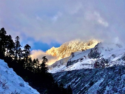 波密-雪景-西藏-波墨公路-风光 图片素材