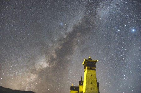 风光-旅行-雍布拉康-星空-西藏 图片素材