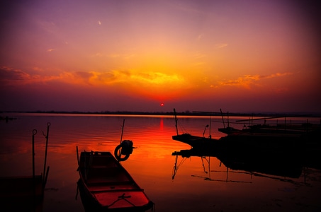 风光-旅行-汉水-夕阳-风景 图片素材