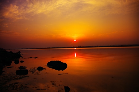 风光-旅行-汉水-夕阳-风景 图片素材