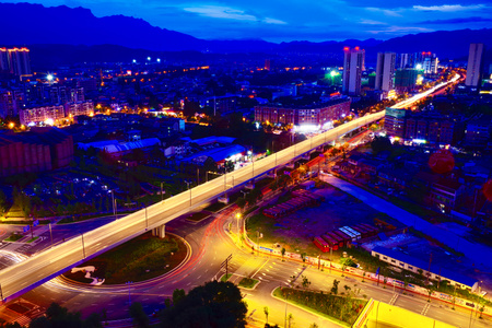 张家界市-夜景-城市-城市风光-建筑 图片素材
