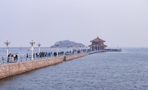 桥-大海-青岛-栈桥-地标 图片素材