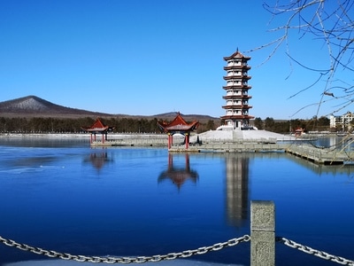 光影-秋水-公园-风光-风景 图片素材