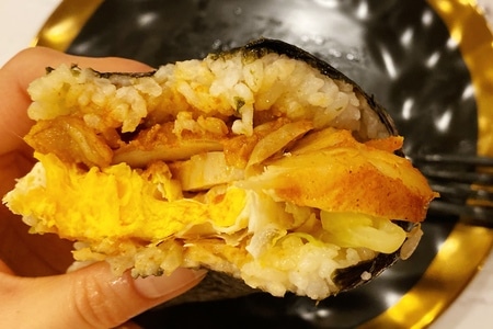 早餐打卡-奶咖-霸王饭团-食物-美食 图片素材