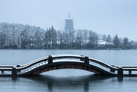 西湖-长桥-长桥公园-风景-风光 图片素材