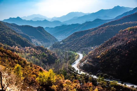 北京-秋-灵山-红叶-山谷 图片素材