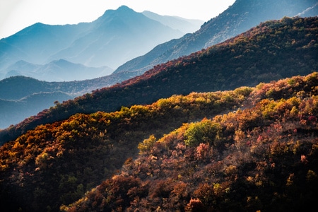 北京-秋-灵山-红叶-山峰 图片素材