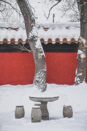 哈尔滨-文庙-雪-建筑-风光 图片素材