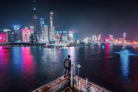 上海-爬楼-索尼-广角-夜景 图片素材
