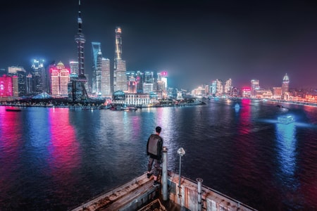 上海-爬楼-索尼-广角-夜景 图片素材